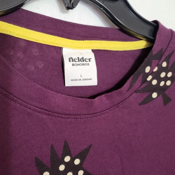 Bonobos Fielder Mens Purple Long Sleeve Limited Edition Cotton Graphic Tee Sz L - Picture 2 of 7